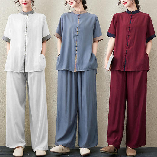 GYH 2272复古文艺时尚套装棉麻两件套 商品图0