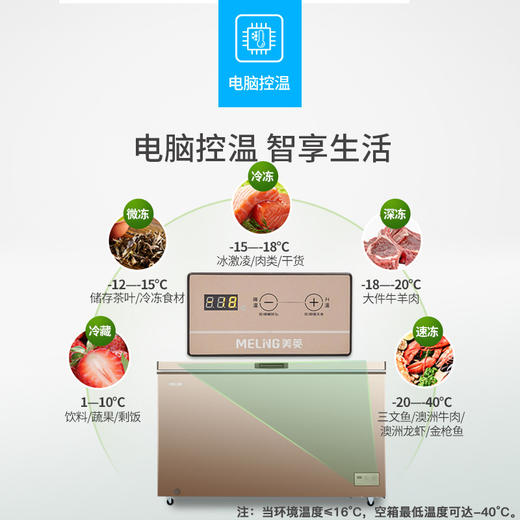 美菱(MELING) BC/BD-426DTE 426升 顶开门 冷藏冷冻转换柜 卧式冷柜 一级能效 静音单温冰柜 商品图3