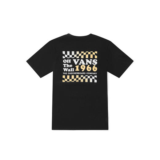 VANS女子短袖T恤夏季棋盘格LOGO黑色VN0A7Q1LBLK 商品图1