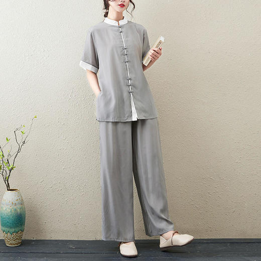 GYH 2272复古文艺时尚套装棉麻两件套 商品图4
