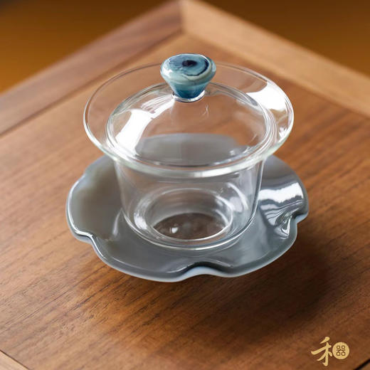 禾器绮彩禾荷盖碗 高档玻璃茶碗 商品图2