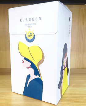KISSEED日夜亲肤洗脸巾60片K-188珂斯蒂盒装日夜洗脸巾洁面擦脸纯棉加厚EF泡泡纹旅行