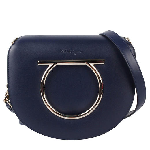 FERRAGAMO 菲拉格慕 女士皮革迷你斜挎单肩包 深蓝色 21 G998 694632 商品图0