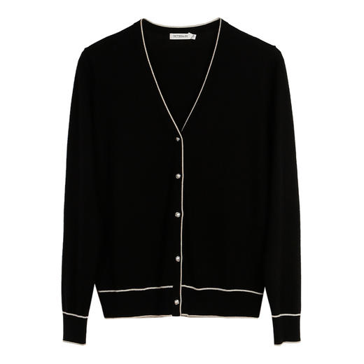 METTE22年春夏新品女士针织开衫薄款V领长袖针织衫保暖空调衫披肩 商品图5