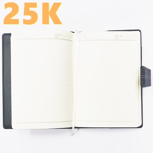 25K皮面磁扣笔记本硬皮商务记事簿高级记事本会议记录本日记本手账随手记148张黑色1本 商品图2