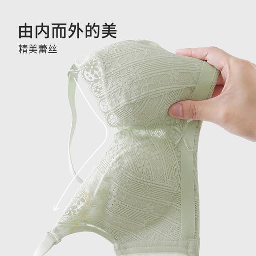 都市丽人内衣自然舒适A:中厚B:薄蕾丝三排扣树脂胶圈3/4杯常规文胸LB21A5 商品图3