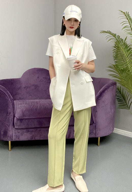 绿2XL【松紧腰烟管西裤】臣禾【可机洗 好打理显腿直】藏肉 轻正装西裤九分裤9221061613 商品图14