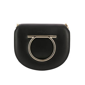 FERRAGAMO 菲拉格慕 女士皮革迷你斜挎单肩包 黑色 21 G998 691246