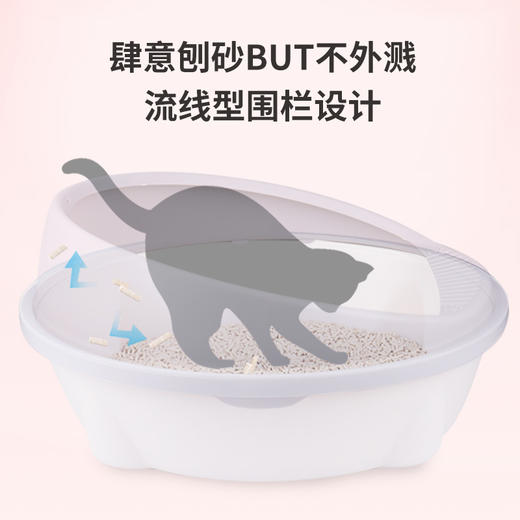 【滤砂踏板 肆意刨砂不外溅】宠物猫砂盆 半封闭式可拆离防外溅猫屎盆猫厕所送猫砂铲 商品图1