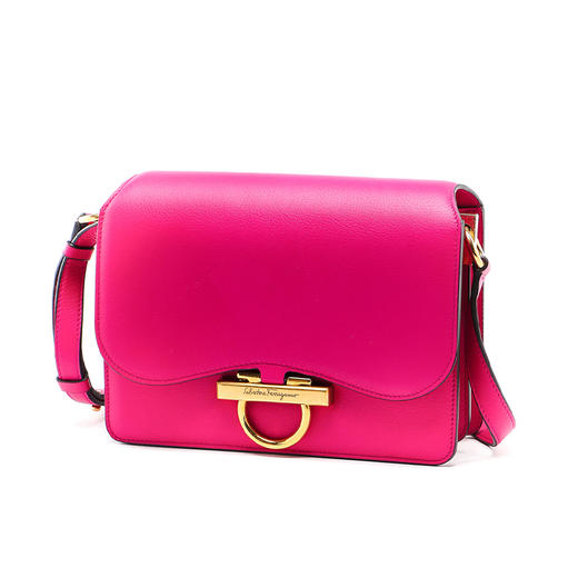 FERRAGAMO 菲拉格慕 女士皮革斜挎单肩包 紫红色 21 H321 718475 商品图1