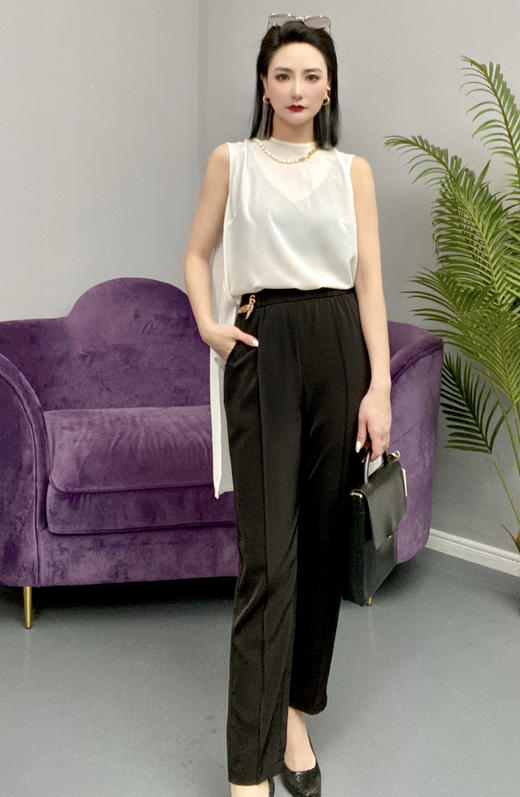 绿2XL【松紧腰烟管西裤】臣禾【可机洗 好打理显腿直】藏肉 轻正装西裤九分裤9221061613 商品图6