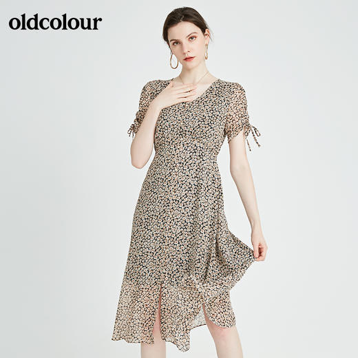 oldcolour秋季商场同款休闲气质短袖连衣裙N24101250 商品图2