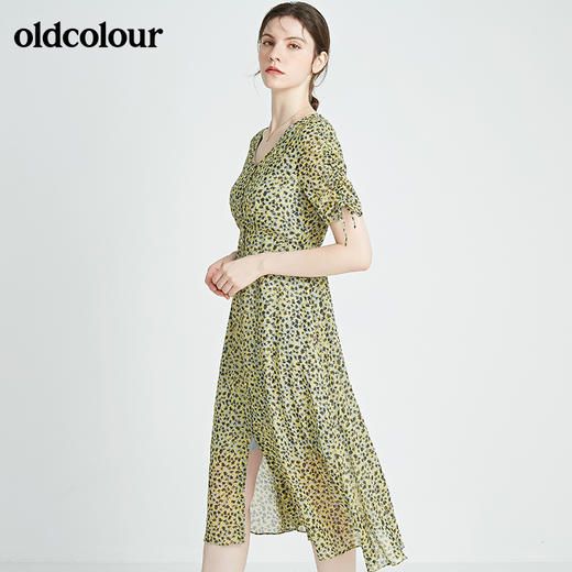 oldcolour秋季商场同款休闲气质短袖连衣裙N24101250 商品图3