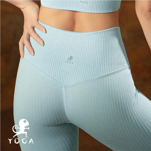 壁虎瑜伽【2204TZ163】高腰罗纹瑜伽套装（有胸垫）【5天发货】 商品图4