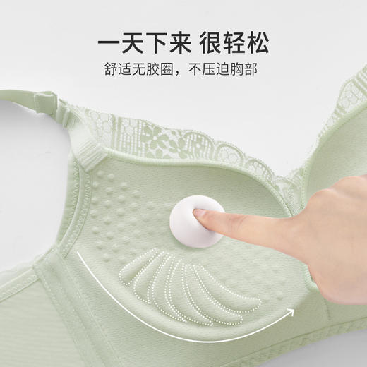 都市丽人内衣自然舒适A:中厚B:薄蕾丝三排扣树脂胶圈3/4杯常规文胸LB21A5 商品图2