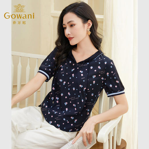 乔万尼真丝上衣女夏短袖高档桑蚕丝新款EF2C359 商品图2