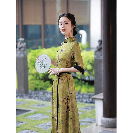 复古修身，飘带流苏腰封显瘦新款年轻款长款旗袍JLM-2234 商品图3