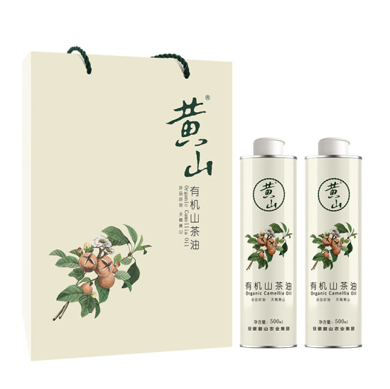 黄山有机茶油500ml*2礼盒装 压榨一级植物油食用油 茶籽油 礼盒