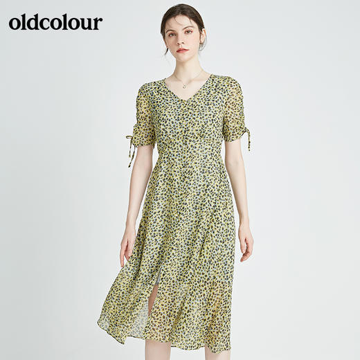 oldcolour秋季商场同款休闲气质短袖连衣裙N24101250 商品图4