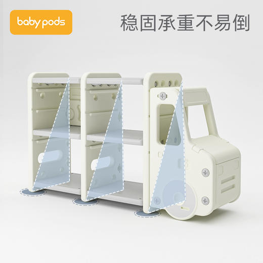 【萌趣玩具收纳架 宝宝收纳好帮手】babypods儿童玩具收纳架 整理架大容量书架卡通储物柜 大容量多层置物架 商品图4