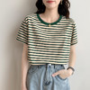 【拉夏贝尔同厂】条纹t恤短袖 长袖宽松显瘦2023年夏新款打底女体恤休闲半袖 商品缩略图14