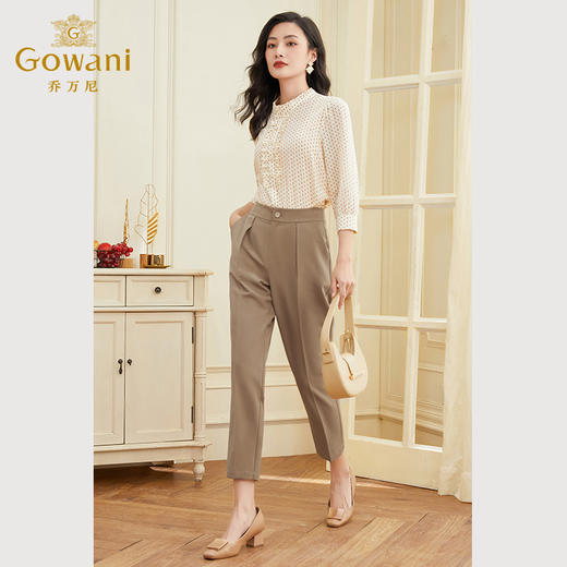 乔万尼西装裤夏女夏季薄款高腰直筒高级感垂感休闲显瘦EF2F365 商品图2