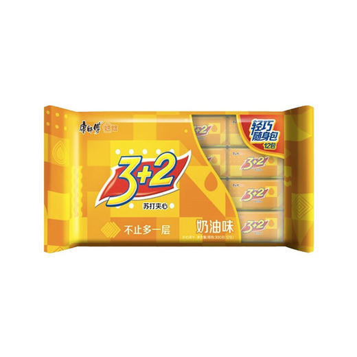 康师傅3+2苏打夹心饼干 香浓奶油味 300g 商品图0