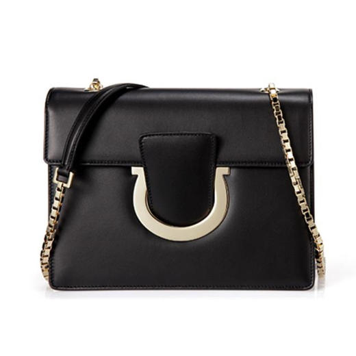 FERRAGAMO 菲拉格慕 女士皮革斜挎单肩包 黑色 21 G671 675454 商品图0