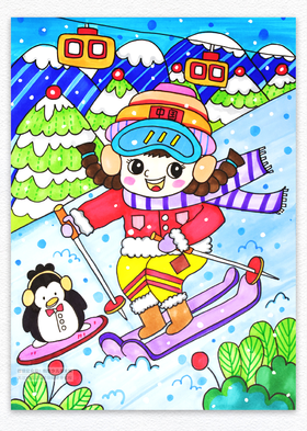 8-10岁《萌娃滑雪》冬天/冬季【自动发货：下单后，点击手机短信中收到的链接，即可获取文件下载的链接；如有任何问题，可添加客服微信hm33268获得帮助】
