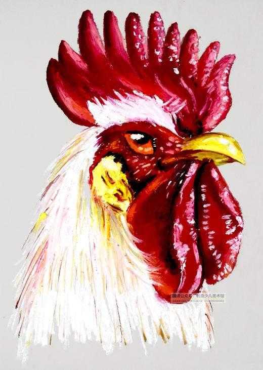 10-12岁《威风凛凛的大公鸡》油画棒【自动发货：下单后，点击手机短信中收到的链接，即可获取文件下载的链接；如有任何问题，可添加客服微信hm33268获得帮助】 商品图0