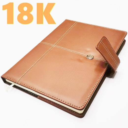 18K皮面磁扣B5笔记本硬皮商务记事簿高级记事本会议记录本日记本手账随手记148张黑色棕色1本 商品图1
