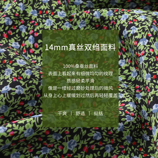 玳莎真丝印花短袖衬衫女夏季小碎花高级感小衫上衣  CB31119 商品图3