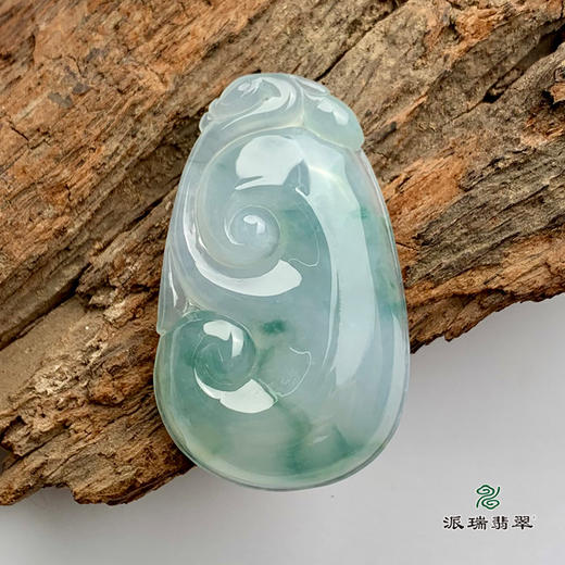 派瑞翡翠 翡翠挂件 糯冰种 飘花 商品图0
