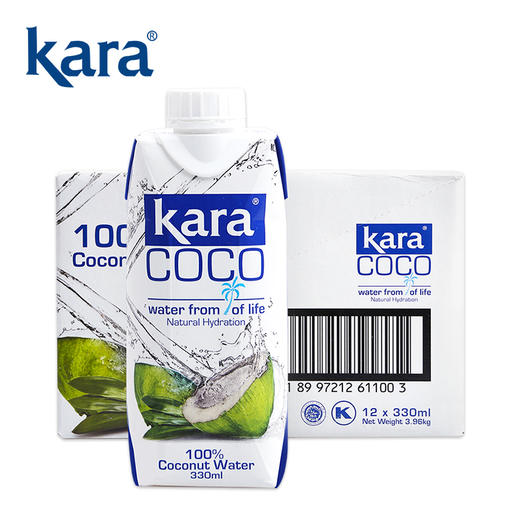 Kara Coco椰子水330ml*12瓶  青椰果汁饮料 0脂肪无防腐剂 商品图4