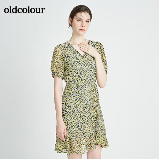 oldcolour秋季商场同款休闲碎花短袖连衣裙N24101417 商品图3