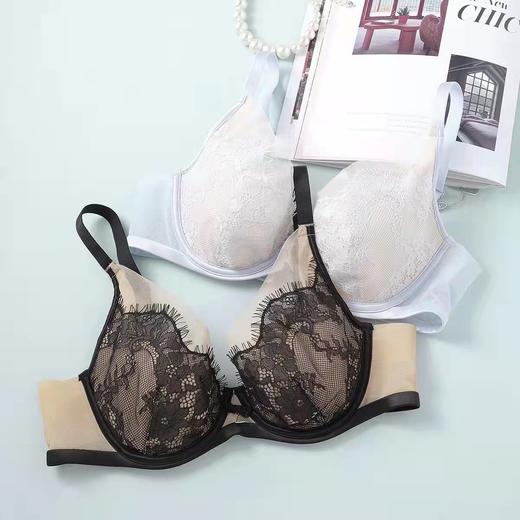 安莉芳薄款软钢圈睫毛蕾丝内衣女士U比聚拢大胸显小文胸EB00487 商品图3