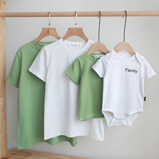 黛唯梵 代发亲子装全家装夏装批发棉卡通动漫绿色家庭装现货通用夏季卡通国庆出游 商品图2