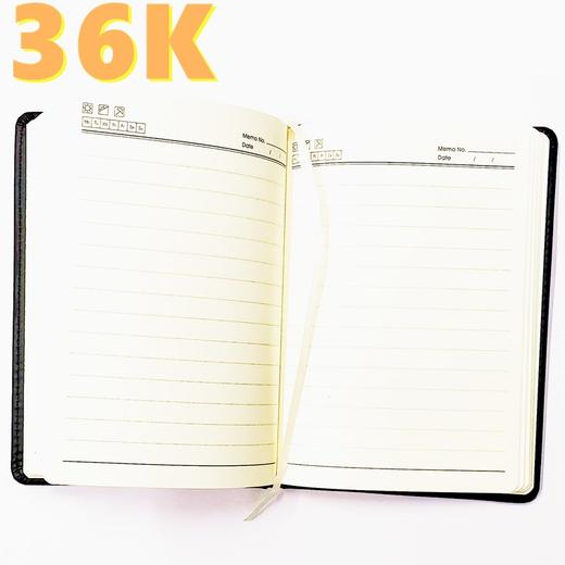 36K皮面笔记本硬皮商务记事簿高级记事本会议记录本日记本手账随手记黑色1本 商品图1