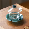 禾器绮彩禾荷盖碗 高档玻璃茶碗 商品缩略图3