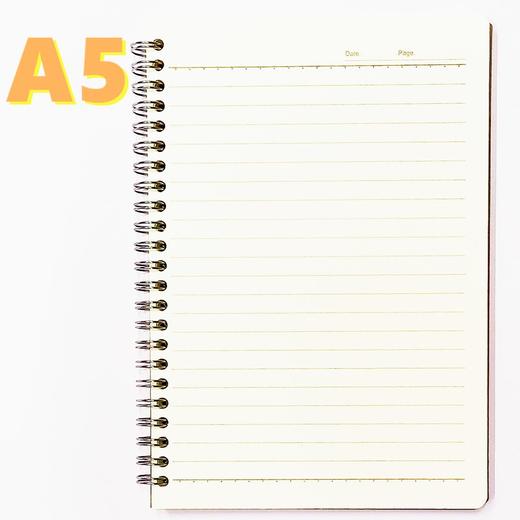 雅园A5 25K 25开 牛皮面双铁圈笔记本80记事本工作日记会议记录本作业本1本 商品图3