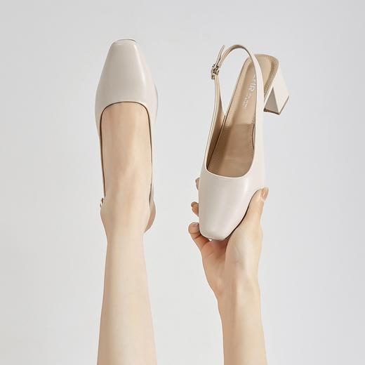 ZHR包头凉鞋女夏季2022年新款高跟一字扣带休闲气质方头日系女鞋 商品图0