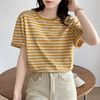 【拉夏贝尔同厂】条纹t恤短袖 长袖宽松显瘦2023年夏新款打底女体恤休闲半袖 商品缩略图3