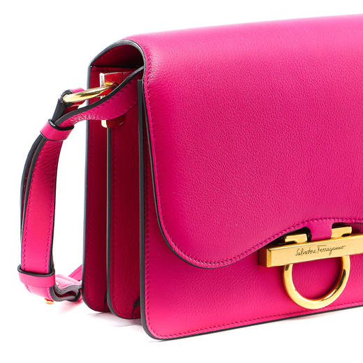 FERRAGAMO 菲拉格慕 女士皮革斜挎单肩包 紫红色 21 H321 718475 商品图3