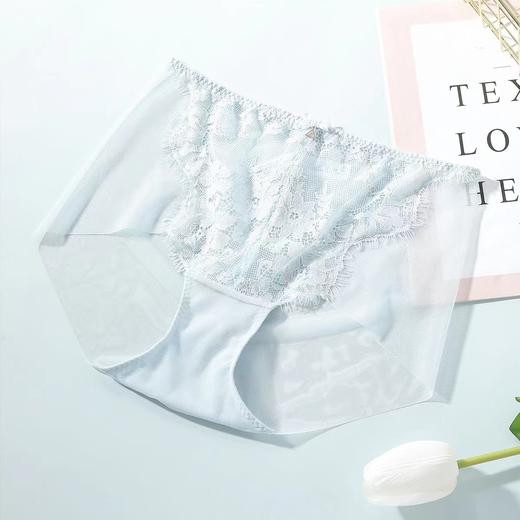 安莉芳薄款通透性感蕾丝内裤女士纯棉底裆无痕高腰平角裤E200489 商品图3