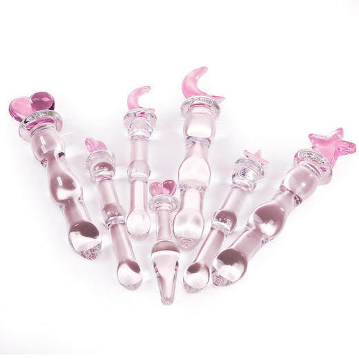 谜姬 恋爱魔杖水晶阳具肛塞后庭拉珠自慰器具成人玩具情趣用品 爱心秘钥 商品图4