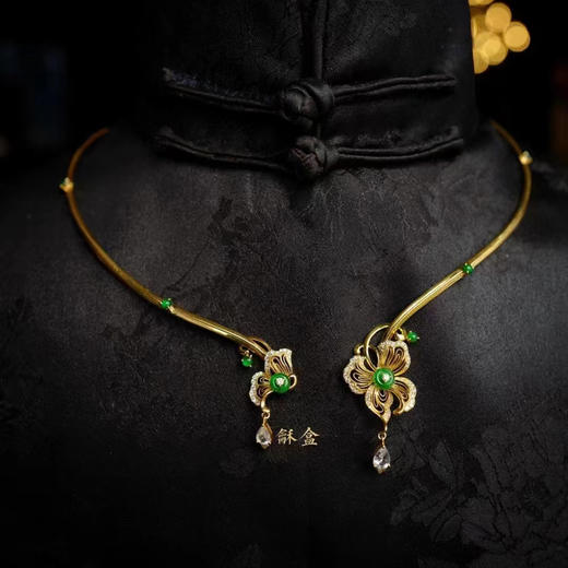 龢盒原创 柳莺上啼，花间蝶舞项圈\指间戒\耳环 戒指 商品图1