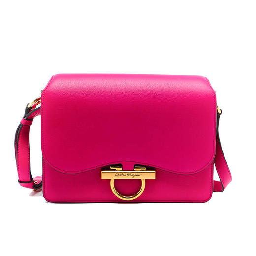 FERRAGAMO 菲拉格慕 女士皮革斜挎单肩包 紫红色 21 H321 718475 商品图0