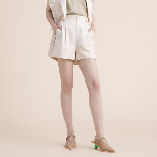 谜底2022夏季新款通勤OL天丝短裤女职场4分短西裤222MK0554 商品图0