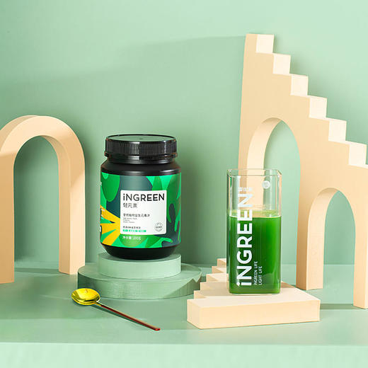 iNGREEN/轻元素 全优植物益生元青汁220g 送方杯&精致小勺单品勺子 商品图1