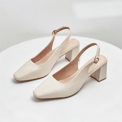 ZHR包头凉鞋女夏季2022年新款高跟一字扣带休闲气质方头日系女鞋 商品图3